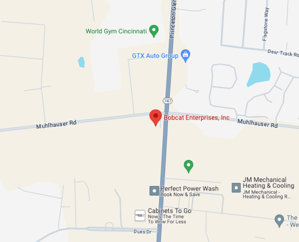 Bobcat Equipment Service Center Map for the West Chester, Ohio Location